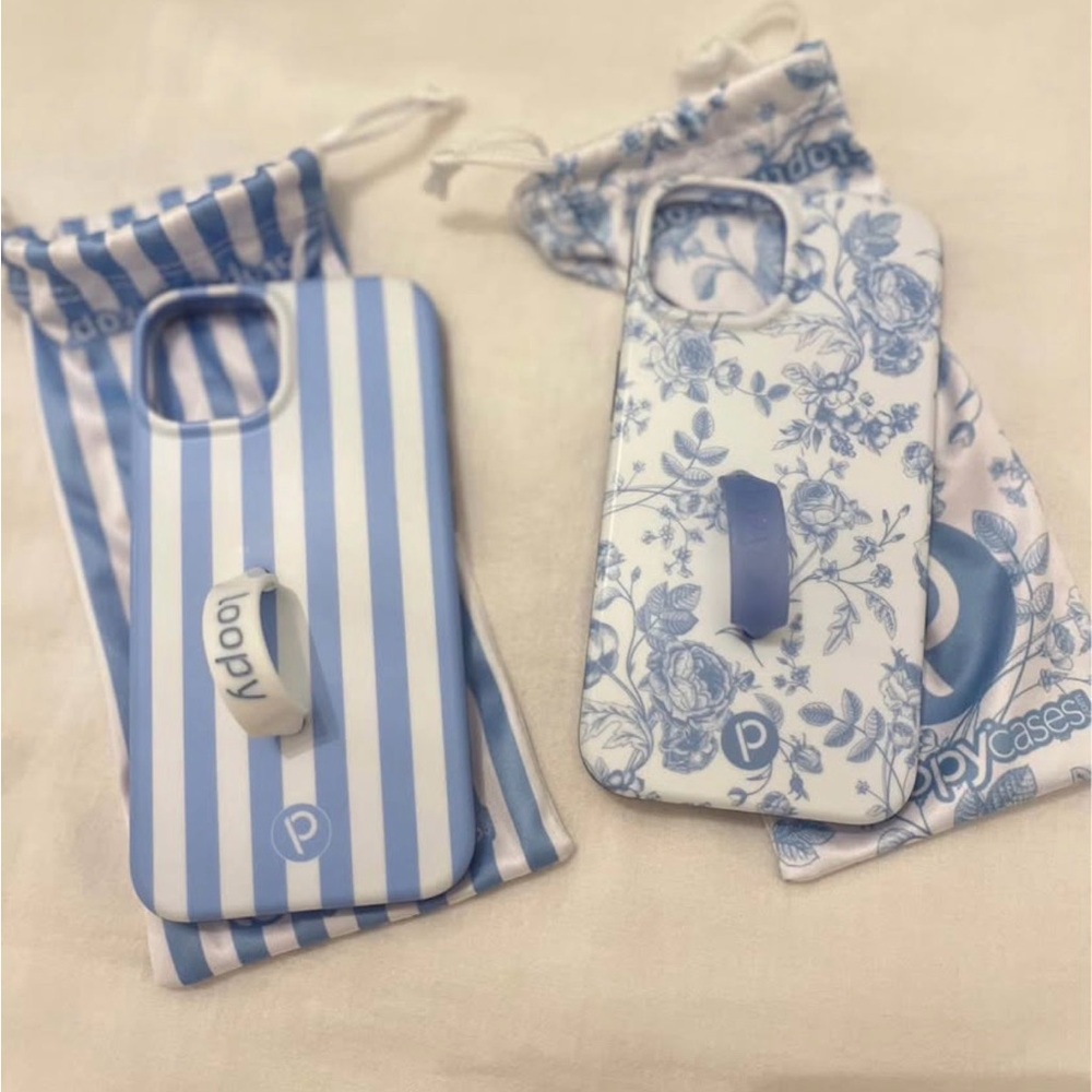 Loopy Blue and White Floral Phone Cases